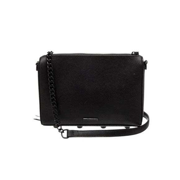 Rebecca Minkoff Black Leather Crossbody Bag with Chain Strap